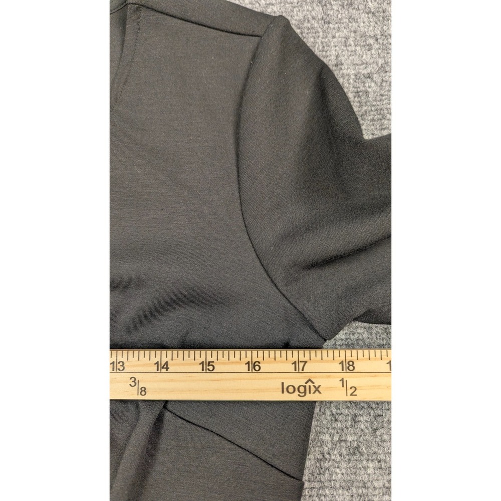 Ann Taylor Black V-Neck Peplum Top Small Elbow Sleeve Workwear Office Chic Work - Picture 6 of 9